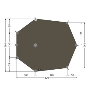 TARP WING 3LT - Toile Tatonka en polyamide/silicone - 320 x 280 cm - Vert SGO
