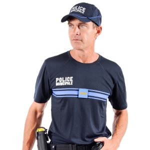 T-Shirt bleu Police Municipale Dry-Tec manches courtes