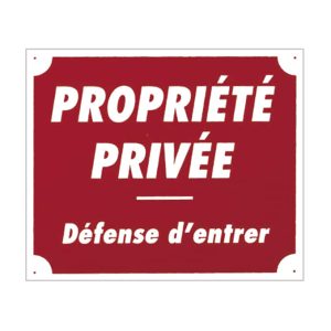 Panneau akilux ''Propriété privée'' 30 x 25 cm