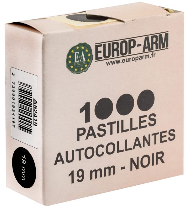 Pastilles autocollantes noires diam. 15 ou 19 mm – Image 2