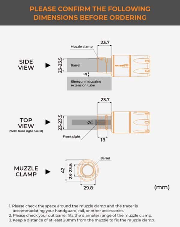 Silencieux tracer Quark C pour Fusil à pompe airsoft ACETECH – Image 8