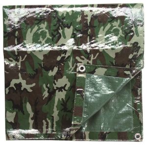 Bâche agricole camouflage Woodland 1.9x3 m avec oeillets