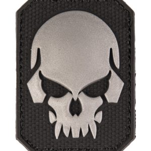 Patch PVC Tête de mort Noir 6 x 4.5cm