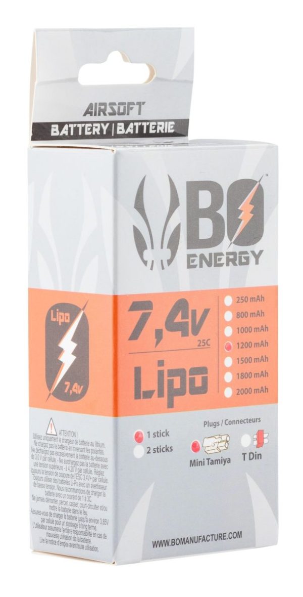 1 stick batterie Lipo 2S 7.4V 1200mAh 25C Peq – Image 3