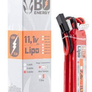3 sticks batterie Lipo 3S 11.1V 1000mAh 25C