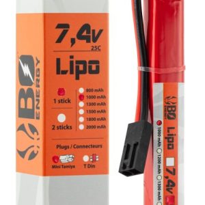 1 stick batterie Lipo 2S 7.4V 1000mAh 25C
