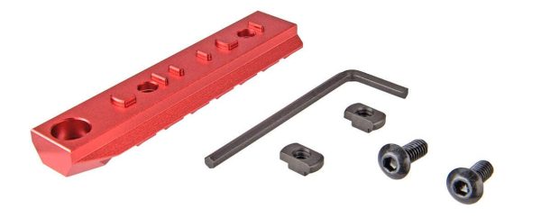 Rail Keymod 7 slots avec attache sangle QD Rouge – Image 3