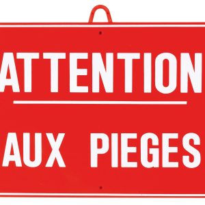 Attention piège dim 28 x 20 cm, Rouge