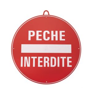 Pêche interdite diam 28 cm Rouge