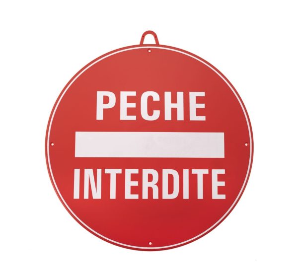 Pêche interdite diam 28 cm Rouge