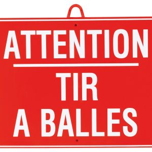 Attention tir à balles dim 28 x 20 cm, Rouge