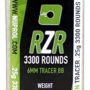 Billes Airsoft 6mm RZR 0.25g bouteilles 3500 bbs TRACER vertes