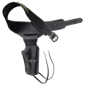 Ceinturon noir avec un holster pour revolver Western