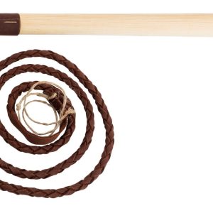 Fouet de chasse vénerie manche bois, flotte cuir - Country