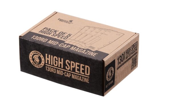 Pack de 5 chargeurs Mid-cap Speed 130 billes pour M4 AEG noir – Image 3