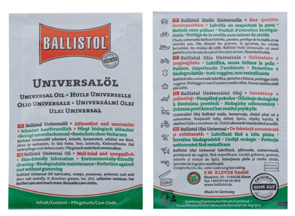 Boîte de 10 lingettes huile universelle - Ballistol – Image 2