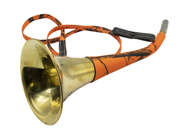 Corne Pavillon Laiton Gainée Orange Camo 40 cm – Image 2