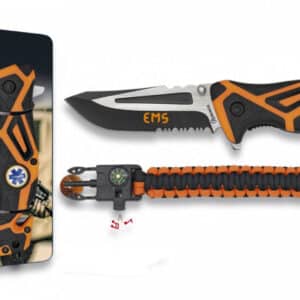 COUTEAU PLIANT Medic + BRACELET DE SURVIE PARACORDE