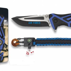 COUTEAU KIT PLIANT FOS AIR FORCE + PARACORDE