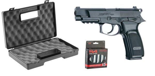 Pack airsoft Bersa Thunder 9 CO2 + mallette + 5 cartouches de CO2 + silencieux – Image 3
