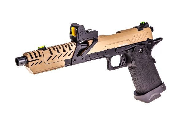 Réplique GBB gaz Hi-Capa TITAN 7 Noir / Tan 1,0J + point rouge BDS