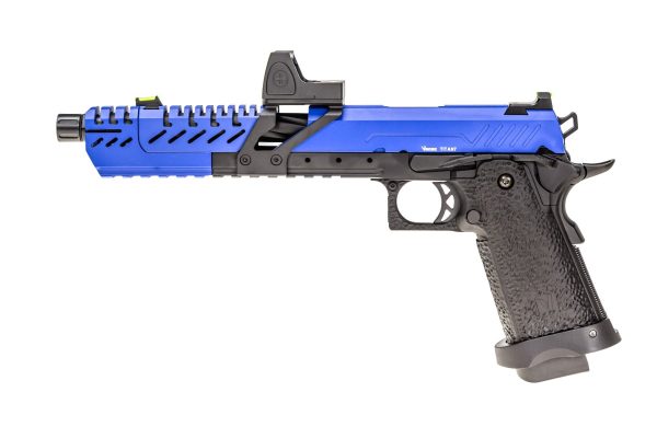 Réplique GBB gaz Hi-Capa TITAN 7 Noir / Bleu 1,0J + point rouge BDS – Image 3