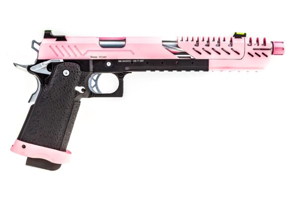 Réplique GBB gaz Hi-Capa TITAN 7 Noir / Rose 1,0J – Image 4