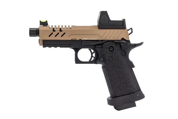Réplique GBB gaz Vorsk Hi-Capa PRO + BDS Noir / Tan 1,0J – Image 3