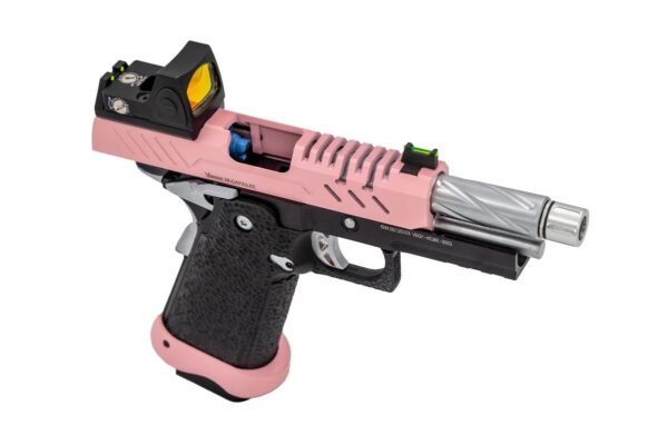 Réplique GBB gaz Vorsk Hi-Capa PRO + BDS Noir / Rose 1,0J – Image 2