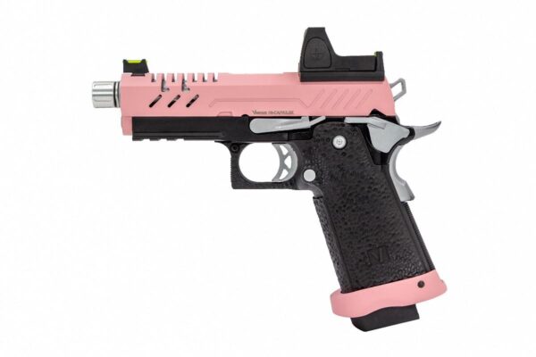 Réplique GBB gaz Vorsk Hi-Capa PRO + BDS Noir / Rose 1,0J – Image 3