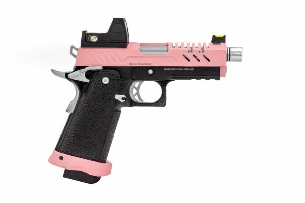 Réplique GBB gaz Vorsk Hi-Capa PRO + BDS Noir / Rose 1,0J – Image 4
