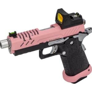 Réplique GBB gaz Vorsk Hi-Capa PRO + BDS Noir / Rose 1,0J