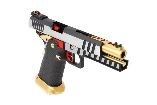 Réplique airsoftt GBB HX2031 SEMI / FULL AUTO Noir & Chrome gaz 1.0J – Image 3