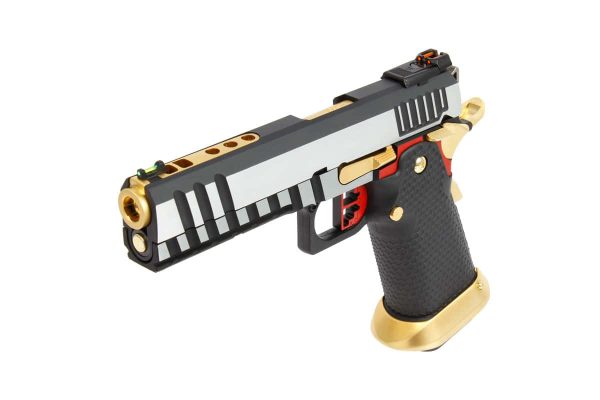 Réplique airsoftt GBB HX2031 SEMI / FULL AUTO Noir & Chrome gaz 1.0J – Image 4