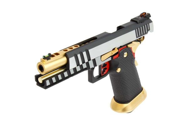 Réplique airsoftt GBB HX2031 SEMI / FULL AUTO Noir & Chrome gaz 1.0J – Image 5