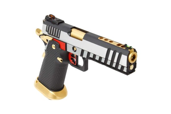 Réplique airsoftt GBB HX2031 SEMI / FULL AUTO Noir & Chrome gaz 1.0J – Image 2