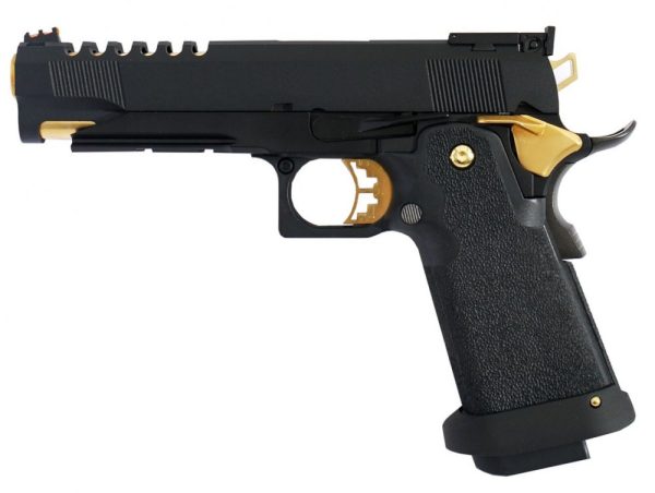 Réplique Hi-Capa 5.1 HX2701 full gaz GBB noir et or – Image 3