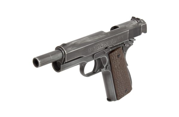 Réplique airsoft 1911 Molon Labe Grip marron gaz GBB – Image 6