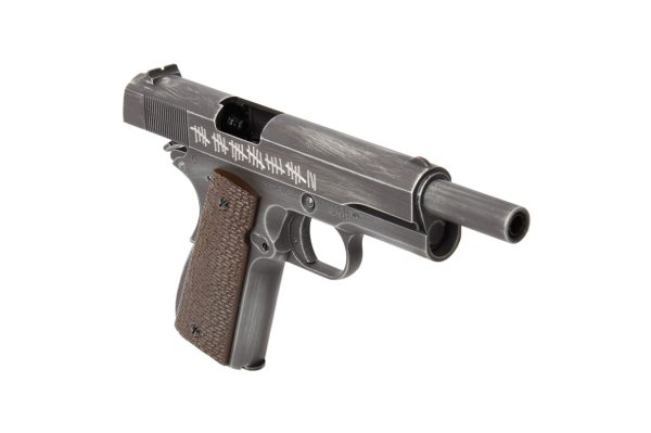 Réplique airsoft 1911 Molon Labe Grip marron gaz GBB – Image 2