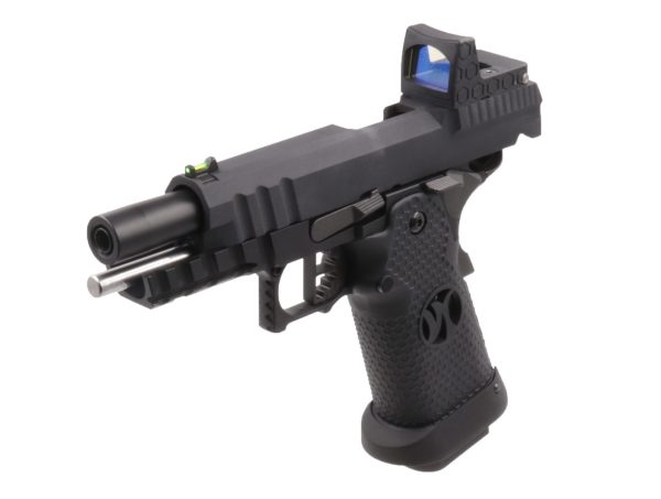Réplique airsoft GBB HX2602 full Black gaz avec red-dot factice – Image 2