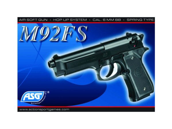 Réplique M92 fs Noir ressort hop-up fixe 0,5j – Image 2
