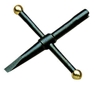 Clé cruciforme 5 mm avec tournevis spécial revolver