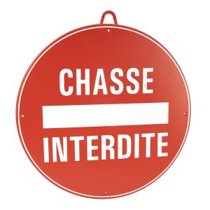 Chasse interdite diam. 28 cm, Rouge