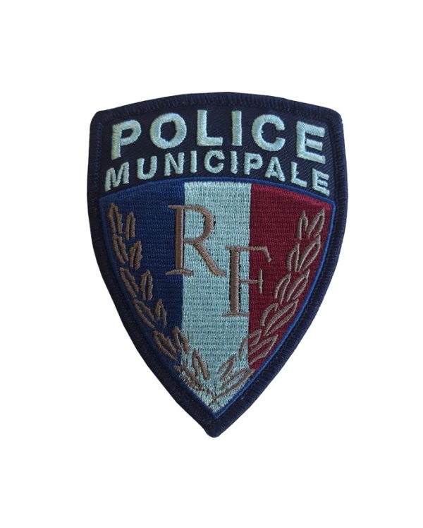 Ecusson brode sur velcro - Police Municipale RF - basse visibilité