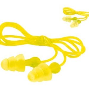 Bouchons d'oreilless réutiliSables 3M™ e-a-r™ triflange avec cordelette vinyle