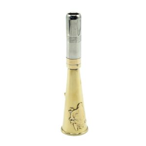 Corne d'appel en laiton Januel avec décor sanglier - 12 cm