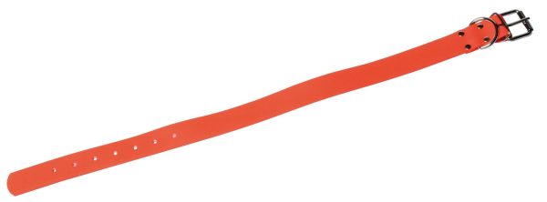 Collier Orange fluo biothane long 65 cm larg 32 mm