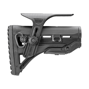 Crosse tactique Noire pour M4/aR15 avec absorbeur de recul et appui joue