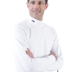 Sous-pull coton/élasthane blanc broderie PM
