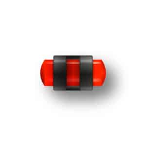 GUIDON FLUO ROUGE AJOURE M2.6 D3 L7.5